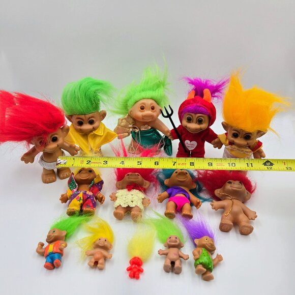 Vintage Troll Doll Lot Of 14 Forest Troll Dan 1986 Soma Dolls Read - Picture 3 of 16